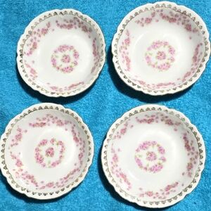 *VINTAGE* 4 Pc Rare Collectible Bridal Floral Pattern Small Bowls, Germany